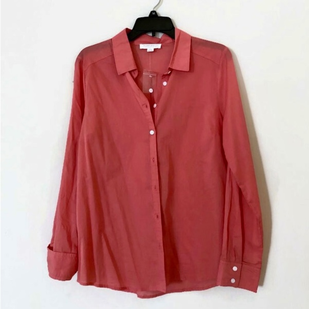 Forever 21 Coral button down shirt, lightweight top